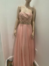 SHERRI HILL SADIE ROBERTSON PINK BEADED STRAPLESS GOWN DRESS SZ 2