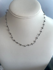 925 Sterling Silver Daisy Chain Link 16" Necklace