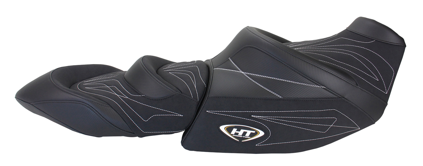 Hydro-Turf Seat Cover Sea-Doo GTX GTX LTD 18-20 BLCK Suede/BLCK CF/WHT Stitch Em