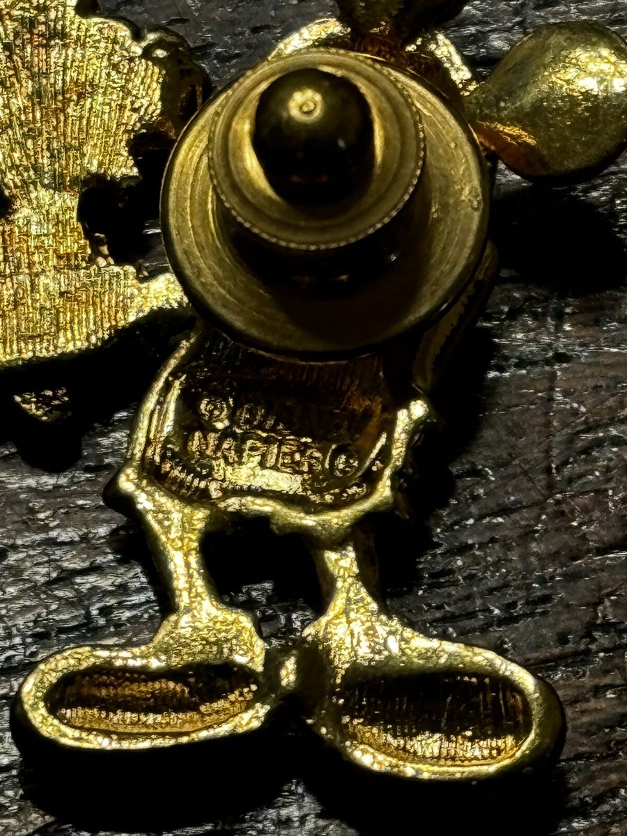 【極希少】Disney Napier バングル ミッキー ゴールドカラー Napier Disney Pin Mickey Mouse Gold Color Lapel Vintage