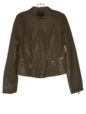 Therapy Biker Moto Faux Leather Jacket Size Large Junior Zippers