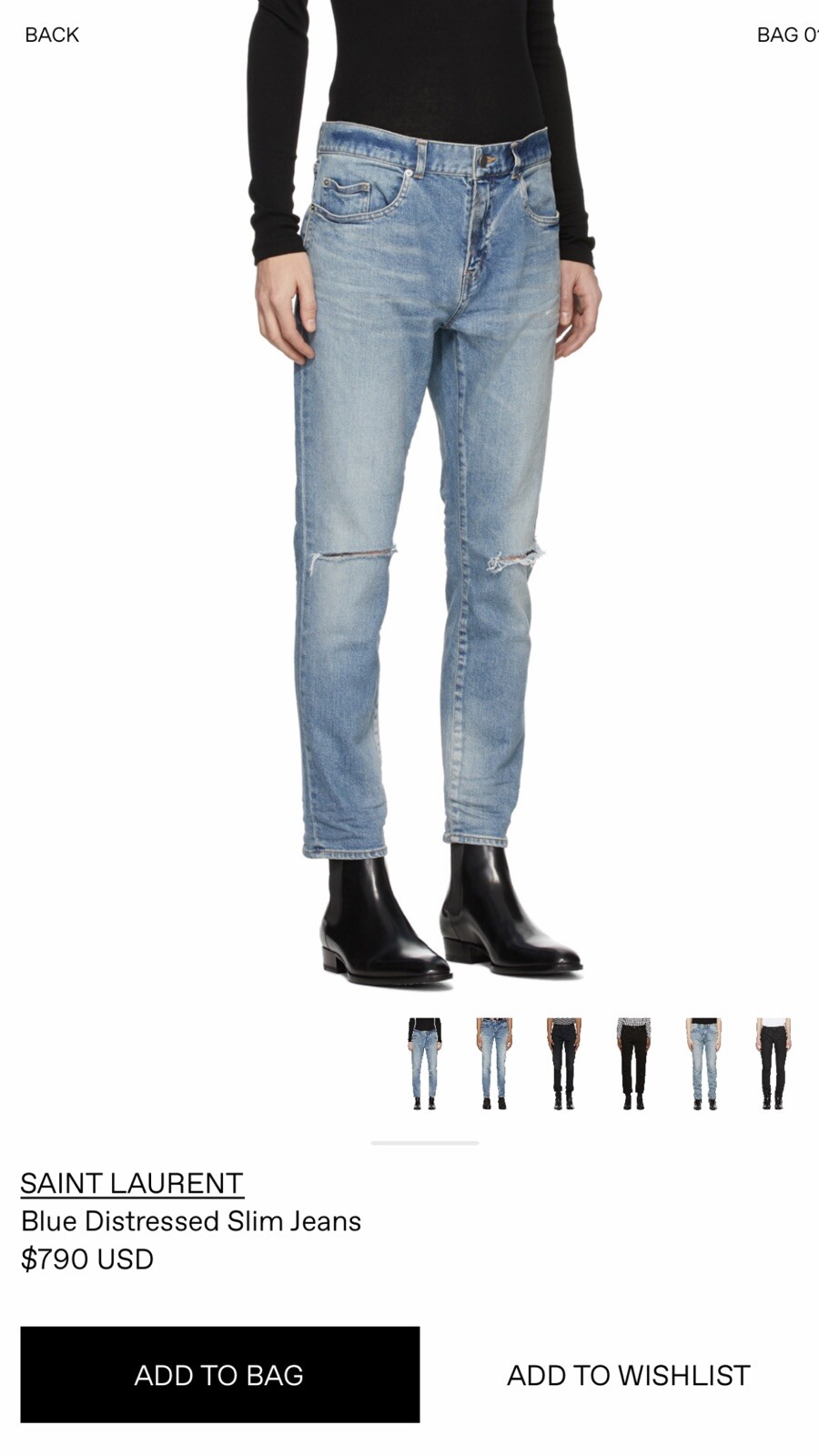 jeans uomo saint laurent ginocchio strappato. 32. $790