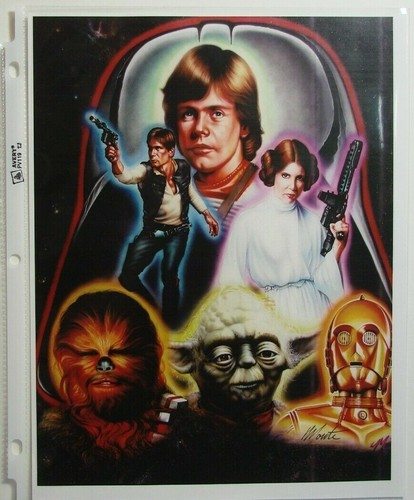 STAR WARS Poster Art Print AUTOGRAPHED By Artist MONTE MOORE 8.5 x 11 L@@k