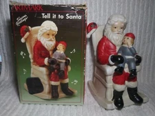 1989 Artmark Tell it to Santa Figurine Musical Joy to the World Rocking Chair