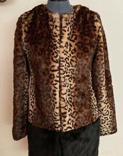 Nwt Glamorous Brand Uk Mob Wife Leopard Cheetah Animal Print Faux Fur Coat Small