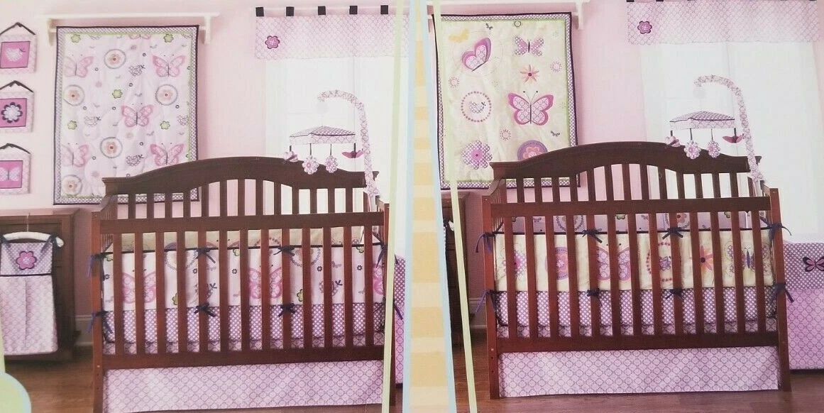 4 pc Too Good By Jenny Flutter Reversible Nursery Crib Bedding Set NIP