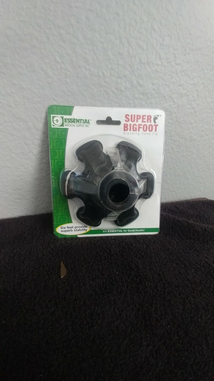 Essential Medical Super Big Foot Cane Tip, 3/4 inch Opening, Black