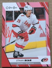Ethan Bear 2023-24 O-Pee-Chee Red Parallel #284 Carolina Hurricanes