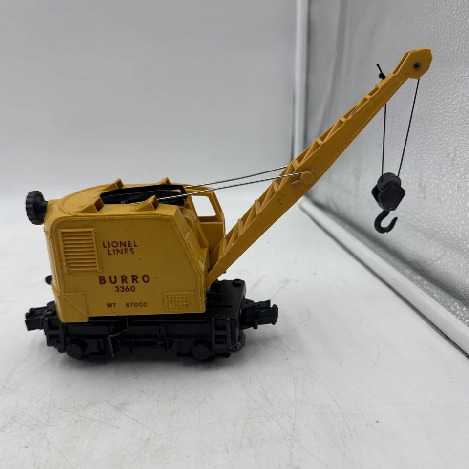 LIONEL POSTWAR O GAUGE OPERATING BURRO CRANE #3360 - EX+ - TOTAL FUNCTION TESTED - Image 3 of 4