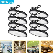 8Pack 300W Led UFO High Bay Light Shop Commercial Industrial Warehouse Gym 6000K