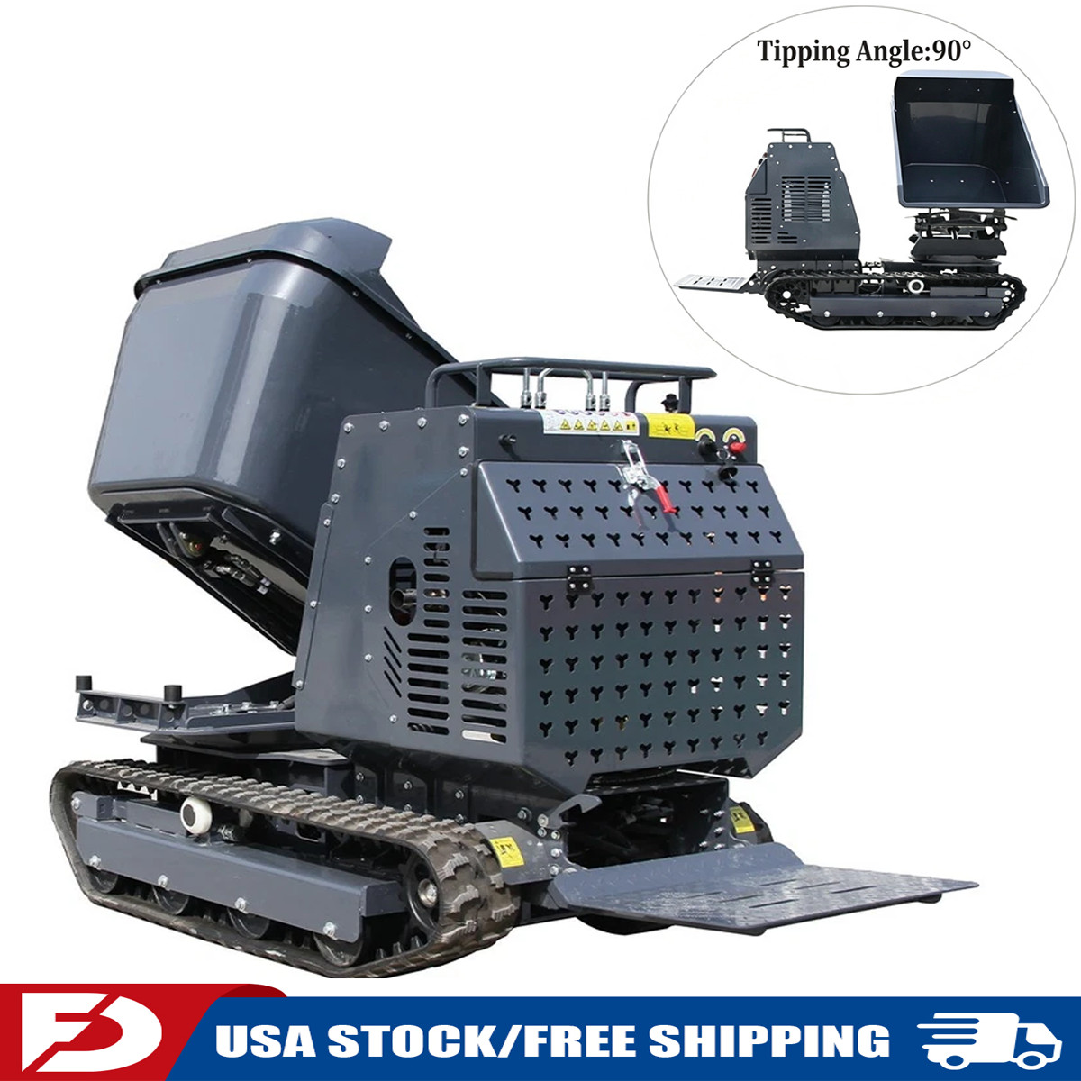 180° Rotating Mini Tracked Dumper Powered by Briggs & Stratton Engine
