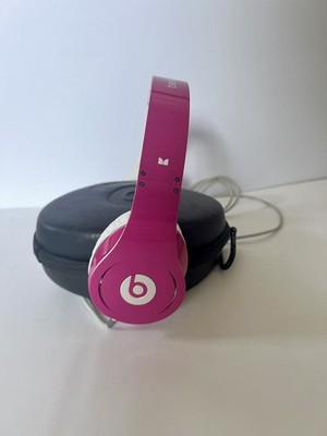 Monster Beats by Dr. Dre Studio Headphones Pink Wired ANC + Case  Tested Cleaned