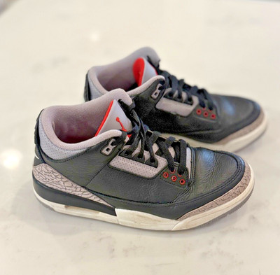 Nike Air Jordan III Youth Size 7 without Box Black Red White Gray UGC