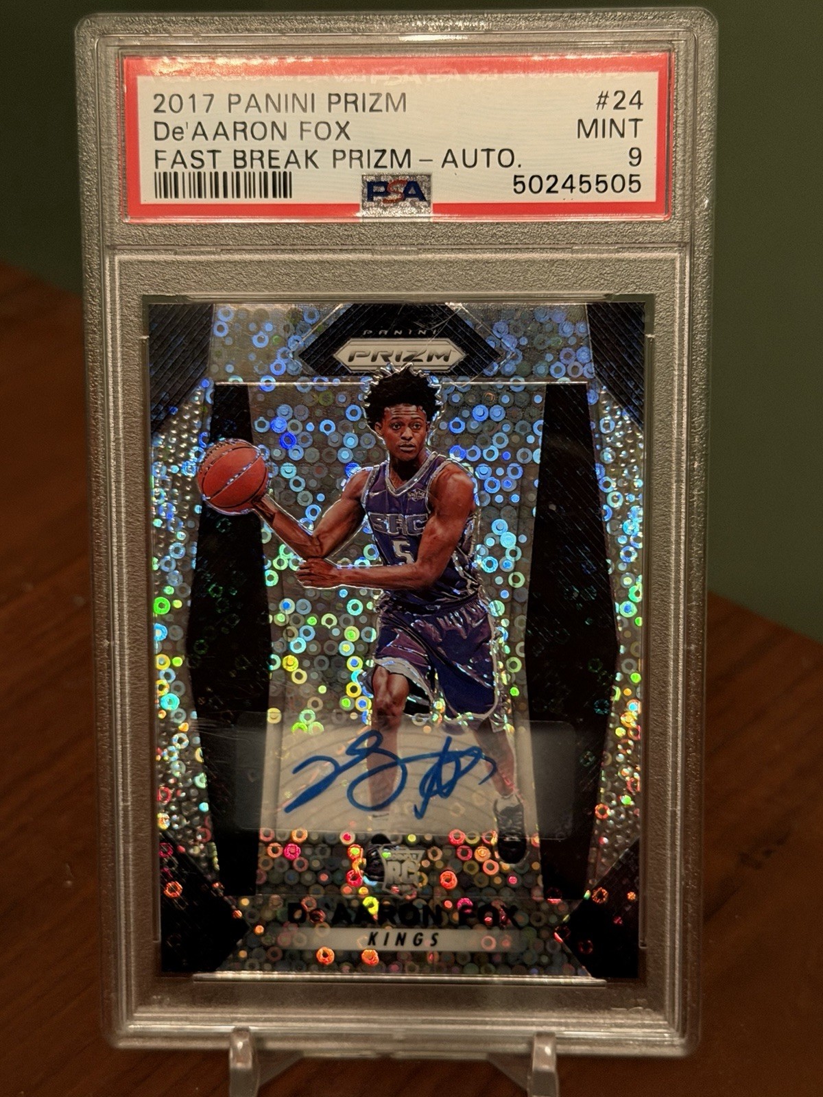 2017-18 Prizm De Aaron Fox Fast Break Auto RC #24