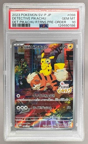2023 Pokemon SV Pre-Order Promo Japanese 098 Detective Pikachu PSA 10 126680186