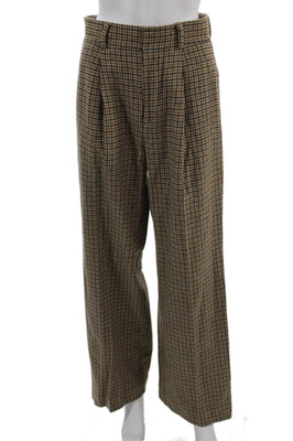 Everlane Mens Dress Pants Brown Check Recycled Wool 73% Size 40
