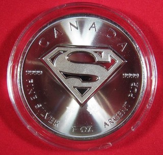 2016 Silver $5 "SUPERMAN" .9999 1 oz PREMIUM BRILLIANT Maple Leaf w/ Air tite