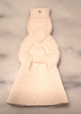 Vintage Ceramic Stylized Wise Man Ornament White Bisque Ready To Paint Figurine