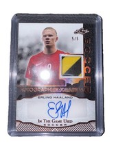 2024 LEAF IN THE GAME USED SPORTS PATCH AUTO #/5 ERLING HAALAND AUTOGRAPH