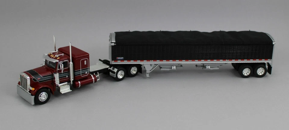 1:64 DCP *LEGENDARY RED* Peterbilt 379 48" Flattop & Wilson Grain Trailer NIB - Image 2 of 4