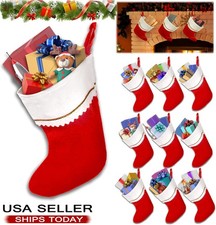2/8 Red Felt Christmas Stockings 14'' Party Favors Stockings for Xmas Decoration
