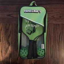 New Minecraft - Wooden Pickleball Set, Includes 2 Paddles, 2 Balls  Carrier