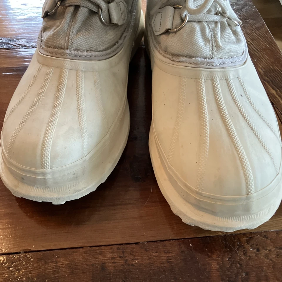 Винтажные мужские зимние ботинки Sorel Snowcat белые РАЗМЕР 10, ШЕРСТЯНАЯ ВОЙЛОЧНАЯ ПОДКЛАДКА - Изображение 4 из 4