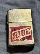 ZIPPO EAT RIDE SLEEP BIKER Lighter Made in the USA 2-1/4"