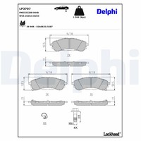 Delphi Bremsbelagsatz Scheibenbremse LP3707 FüR Ford Ranger TKE Ecoblue 4X4