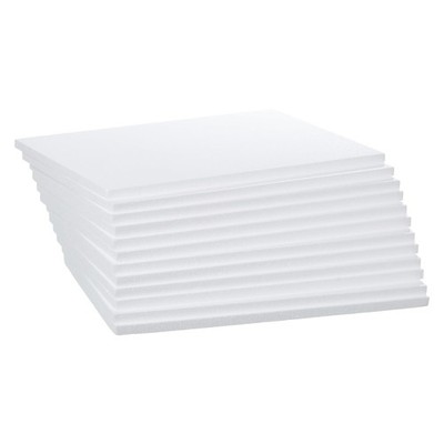 12 Pack Craft Foam Blocks 16X12X0.5in EPS Polystyrene Boards Rectangle for Ar...