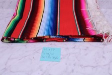 Vibrant Mexican Style Serape Blanket 60x84 Saltillo Style Striped Fringed Throw