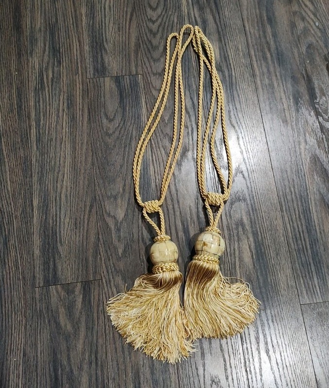 Pair Two Tassel Drape Curtain Tie Backs