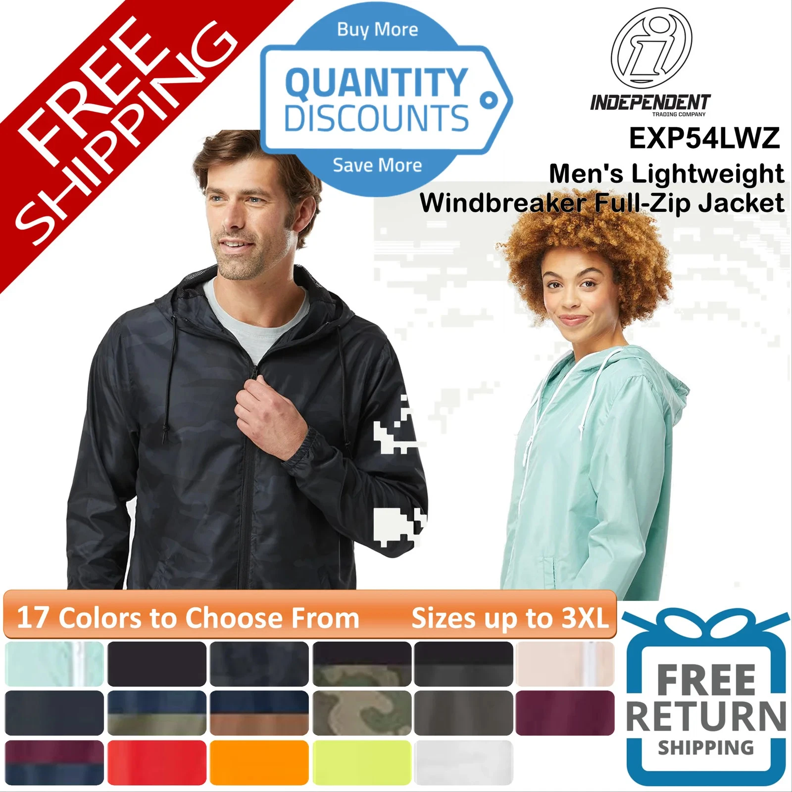 🔥 Independent Trading Co. Men's Windbreaker Full-Zip Jacket Up To 3XL EXP54LWZ
Opens in a new windo