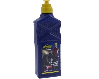 Motoröl TT Scooter PUTOLINE mit Erdbeeraroma 2T Teilsynthetisch 1 Liter Rolleröl
