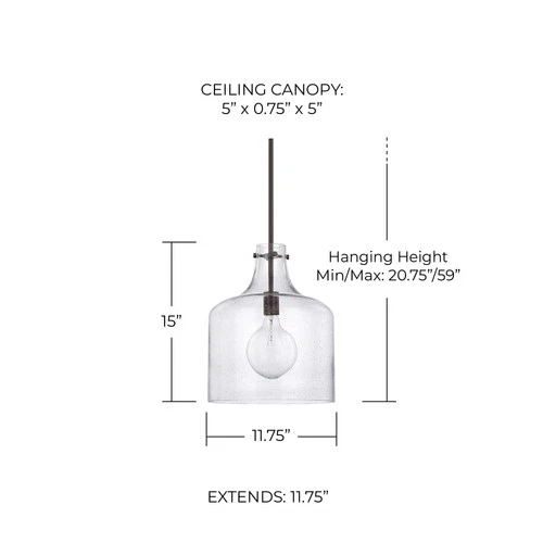 Capital Lighting 325712 1 Light 15" Tall Pendant - Picture 2 of 11