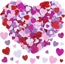 600 Foam Heart-Shaped Stickers for Crafting, Assorted Colors  Sizes