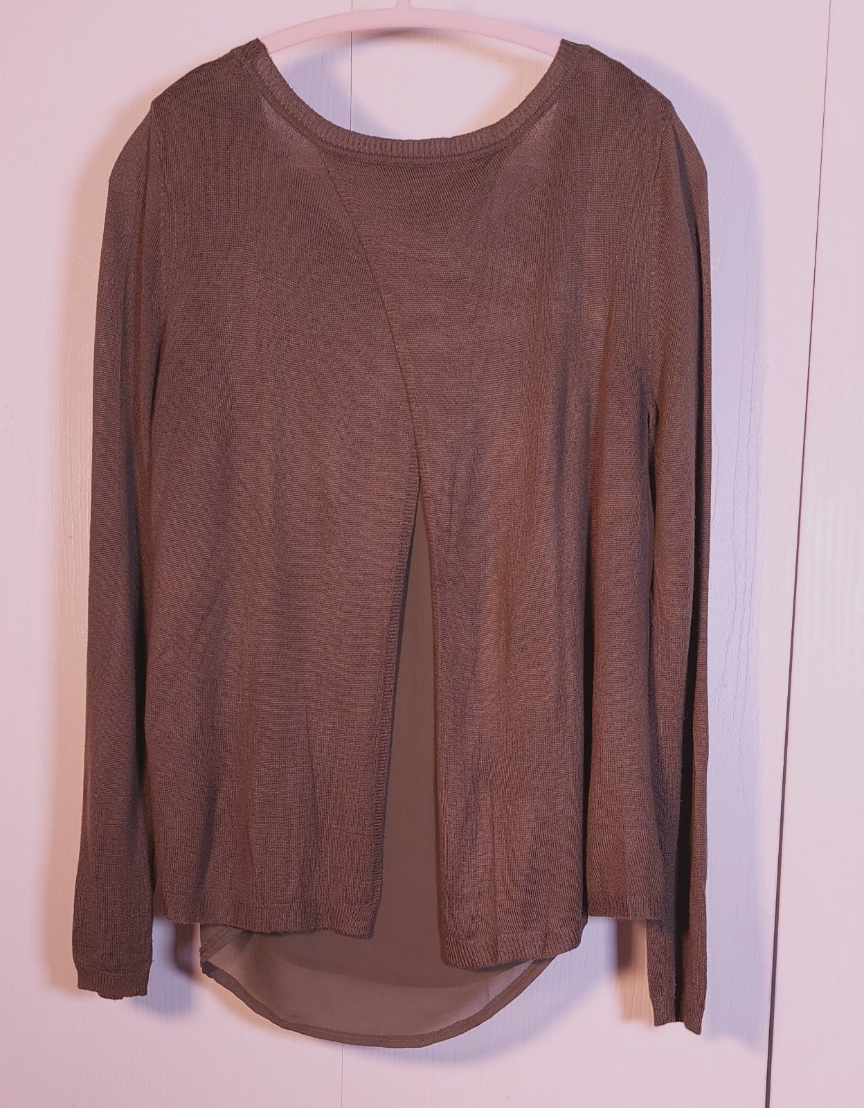 Verve Green Layered Split Back Size Medium Sweate… - image 2