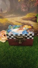 Dolls house Alice In Wonderland Toy Chest Blanket Box trunk Hand Made UK OOAK