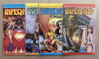 Inferno: Uncensored Horror For Adults Full Comic Set #1-4 (1990 Aircel) RARE! VF