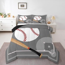 Baseball Bedding Set Full Size Baseball Comforter Set for Boys Girls Teens,Sp...