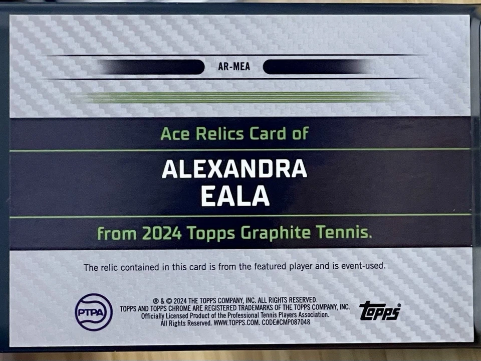 2024 TOPPS GRAPHITE TENNIS ACE RELICS WHITE REFRACTOR ALEXANDRA EALA 07/10 - Image 2 of 4