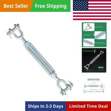 5/8" x 6" Jaw Jaw Galvanized Turnbuckle 8000lbs Working Load Limit Marine