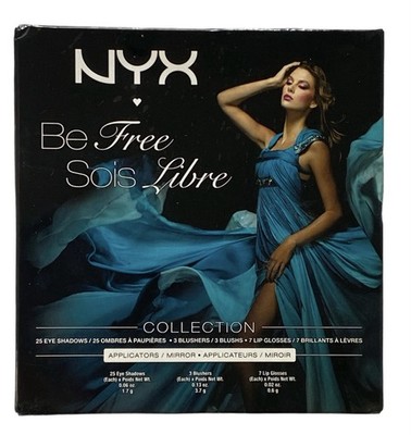 NYX Be Free Eyeshadow Palette S125 Lip Glosses  Blush Eyeshadow Box Shows Wear