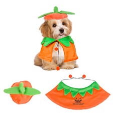 ADOGGYGO Halloween Dog Costumes Puppy Pumpkin Cloak Hat Set One Size,