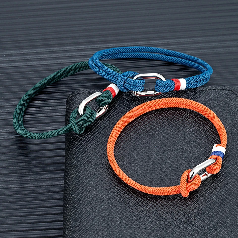 Rope Bracelet Thin Nautical Band Circle Spring Clasp Surfer Men Style 1 Pc - Image 4 of 4