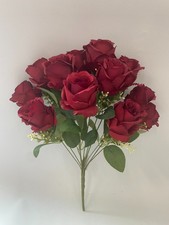 Rose Bunch – 12 Head Artificial Silk Roses for Home, Wedding & Event Decor