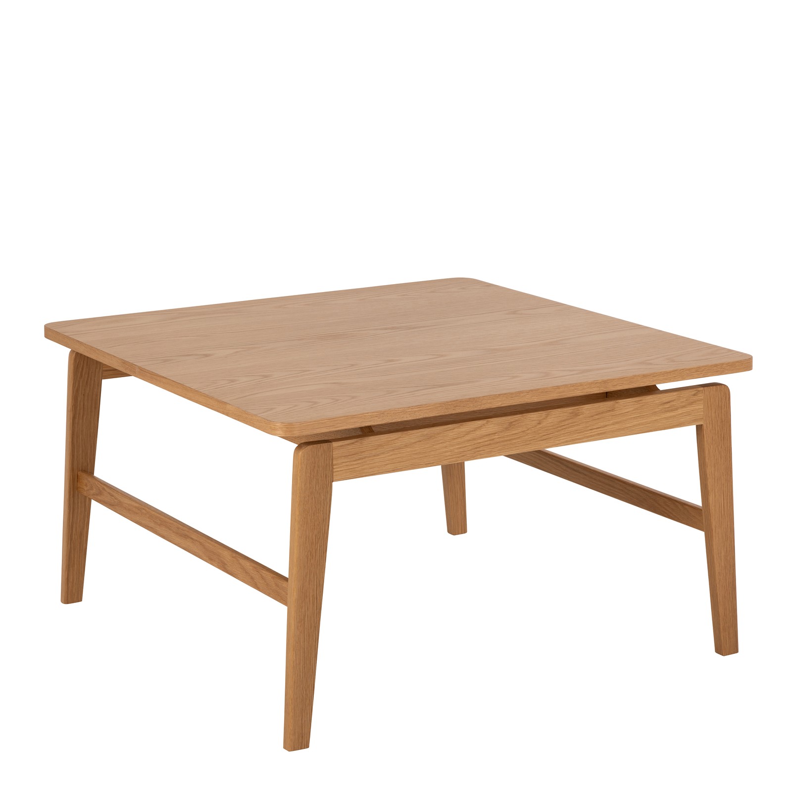 Square Coffee Table - Oak Veneer, 80cm, Minimalist Home Living Room