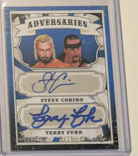 Terry Funk Steve Corino 9/15 Auto 2016 Leaf Signature Series Wrestling Card ECW