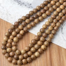 8mm Massive Beads Natural Wooden Round Loose Jewelry 8mm, Wenge Wood