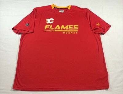 Men s 3XL NWOT Calgary Flames Fanatics Authentic Pro Short Sleeve Shirt Red